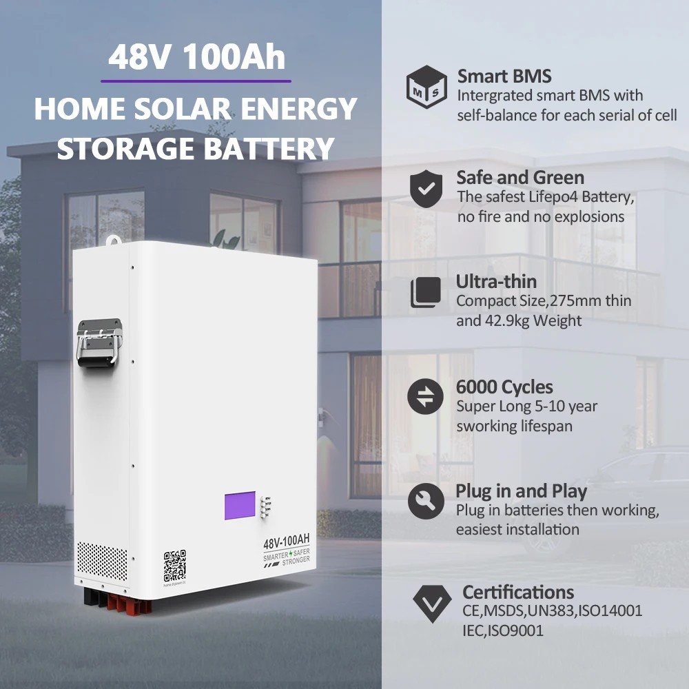 Акумулятор Dipower Wall Mounted 48V/100AH, 4800W*h (BYD NMC, 13S1P, літій-іонний акумулятор для ДБЖ (UPS)) — фото 7