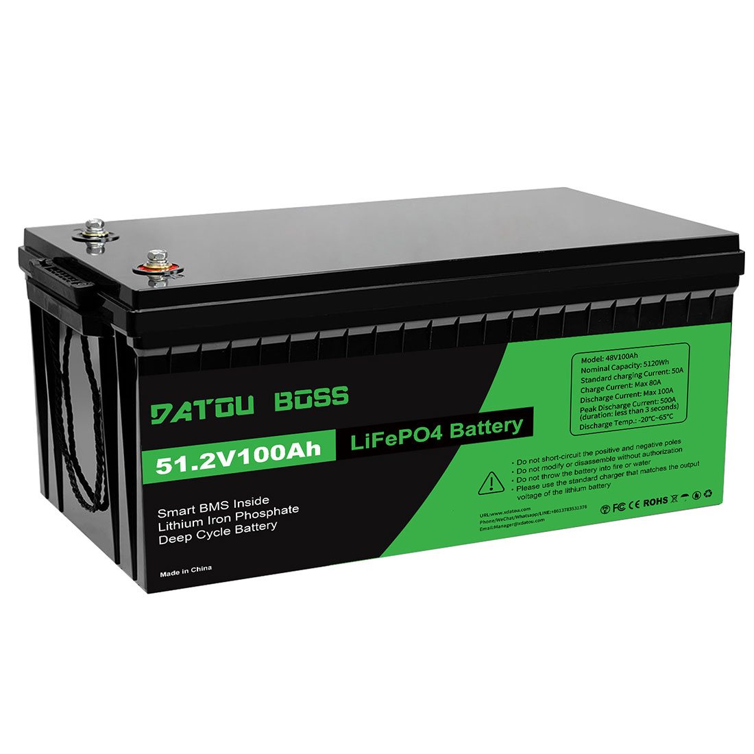Акумулятор DATOU BOSS LiFePO4 48V/100AH (5120W*h) (літій-залізо-фосфатний акумулятор для ДБЖ (UPS)) — фото 2