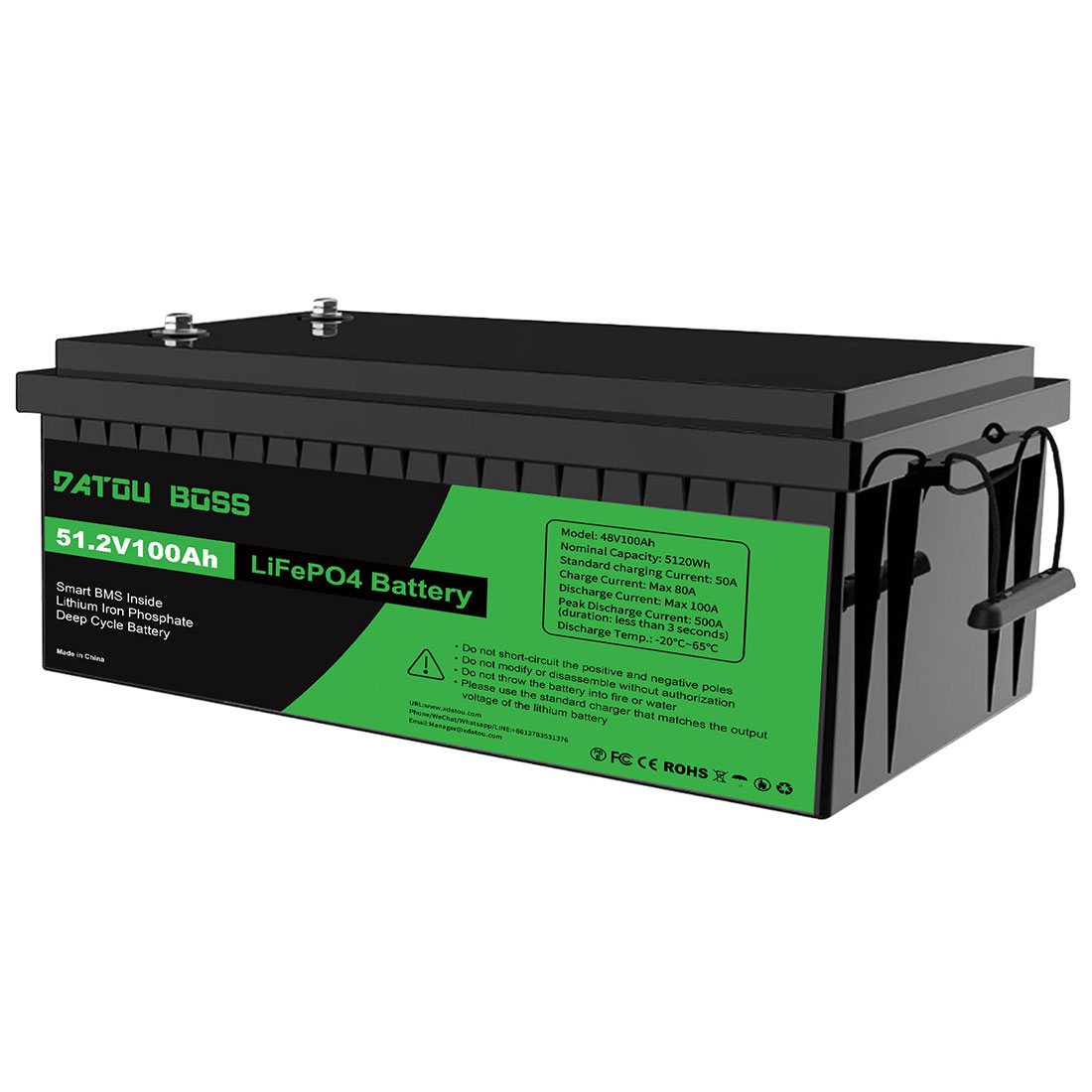 Акумулятор DATOU BOSS LiFePO4 48V/100AH (5120W*h) (літій-залізо-фосфатний акумулятор для ДБЖ (UPS)) — фото 3