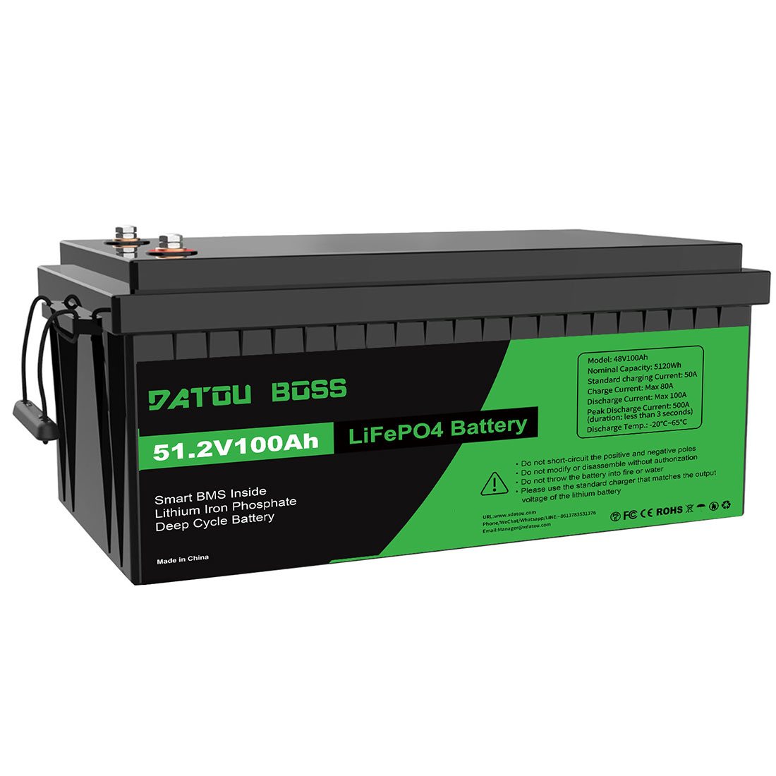Акумулятор DATOU BOSS LiFePO4 48V/100AH (5120W*h) (літій-залізо-фосфатний акумулятор для ДБЖ (UPS)) — фото 4