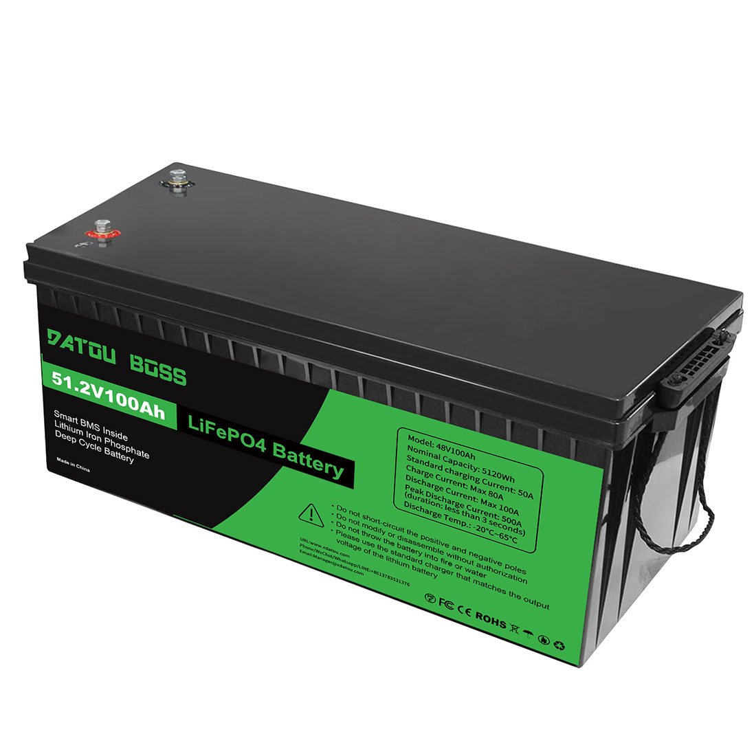 Акумулятор DATOU BOSS LiFePO4 48V/100AH (5120W*h) (літій-залізо-фосфатний акумулятор для ДБЖ (UPS)) — фото 5