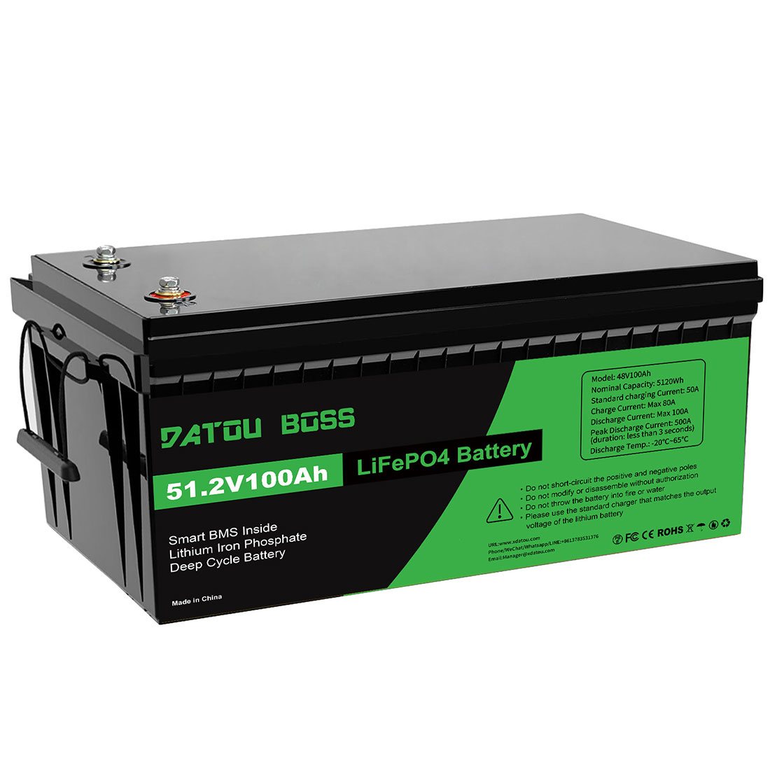 Акумулятор DATOU BOSS LiFePO4 48V/100AH (5120W*h) (літій-залізо-фосфатний акумулятор для ДБЖ (UPS)) — фото 6