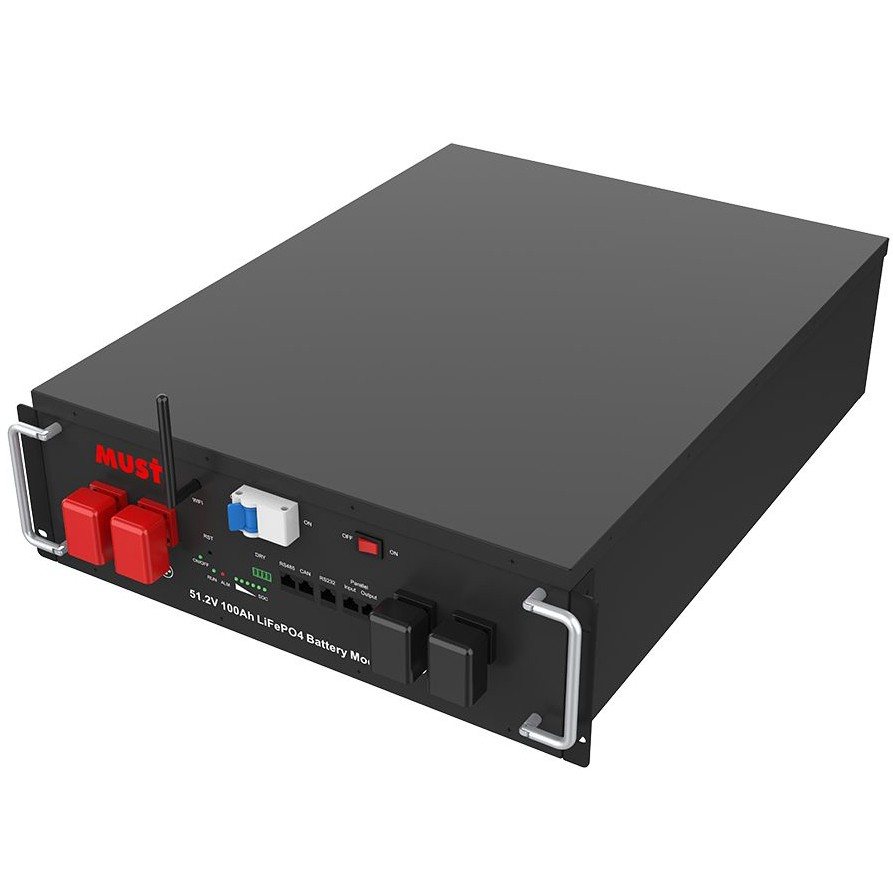 Акумулятор Must LP18-48100, LiFePO4, 51.2V 100AH, 100A/100A (5120 W*h) (Rack Mounted, літій-залізо-фосфатний акумулятор для ДБЖ (UPS))