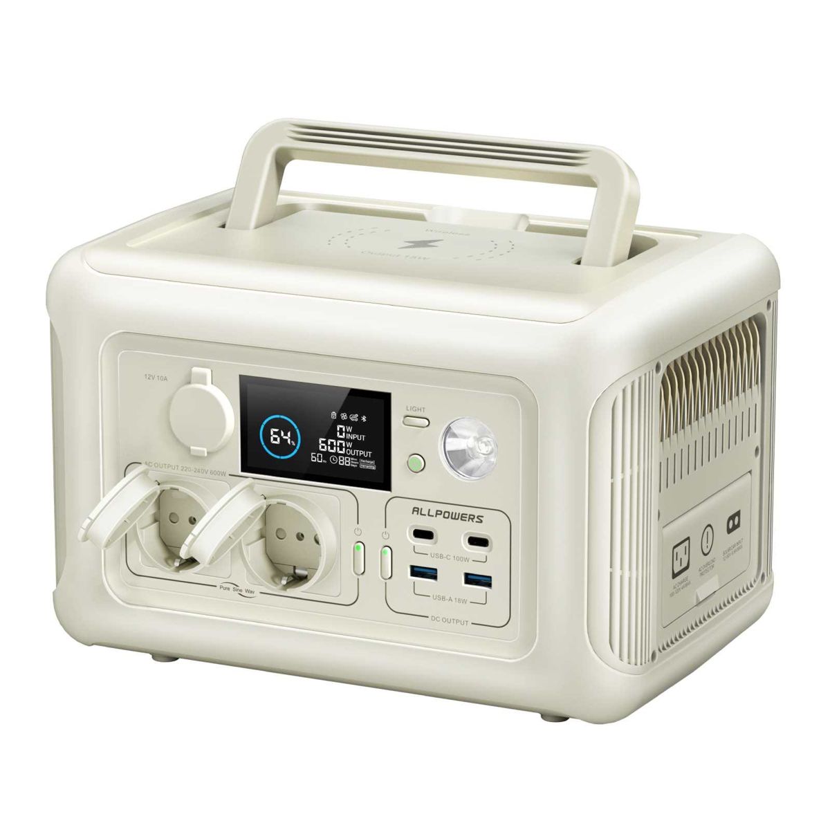 ALLPOWERS R600 Портативна зарядна станція Бежевий 600W 299W — фото 2