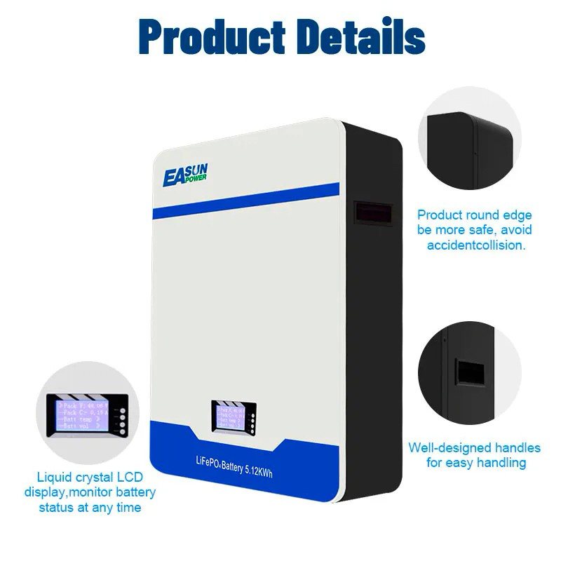 Акумулятор Easun Power LiFePO4 51.2V 200AH, 100A/200A (10240 W*h) (літій-залізо-фосфатний акумулятор для ДБЖ (UPS)) — фото 2