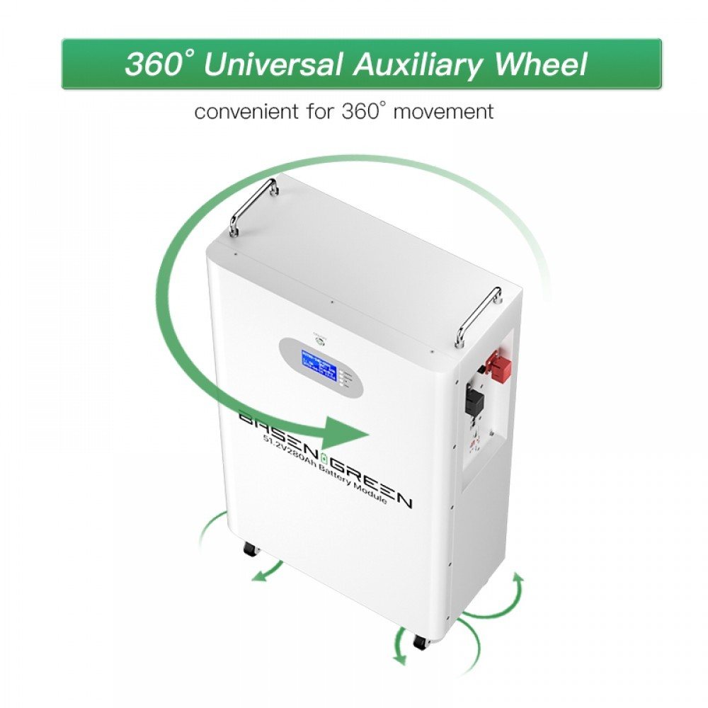 Акумулятор Basen Green LiFePO4 51,2V/280AH (14336W*h), Smart BMS, Bluetooth APP (літій-залізо-фосфатний акумулятор для ДБЖ (UPS)) — фото 3