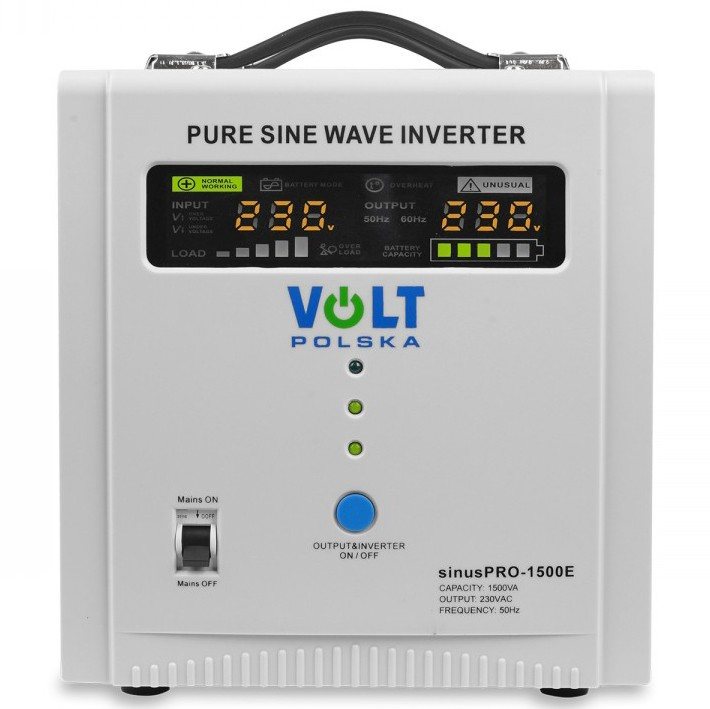 ДБЖ Volt Polska Sinus Pro 1500 E, 1000/1500 Вт, 12V, (джерело безперебійного живлення, UPS) — загальний вигляд