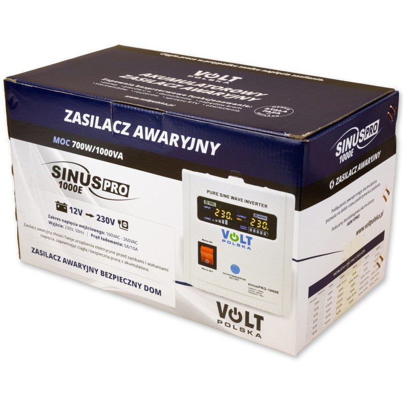 ДБЖ Volt Polska Sinus Pro 1000 E, 700/1000 Вт, 12V, (джерело безперебійного живлення, UPS) — фото 7