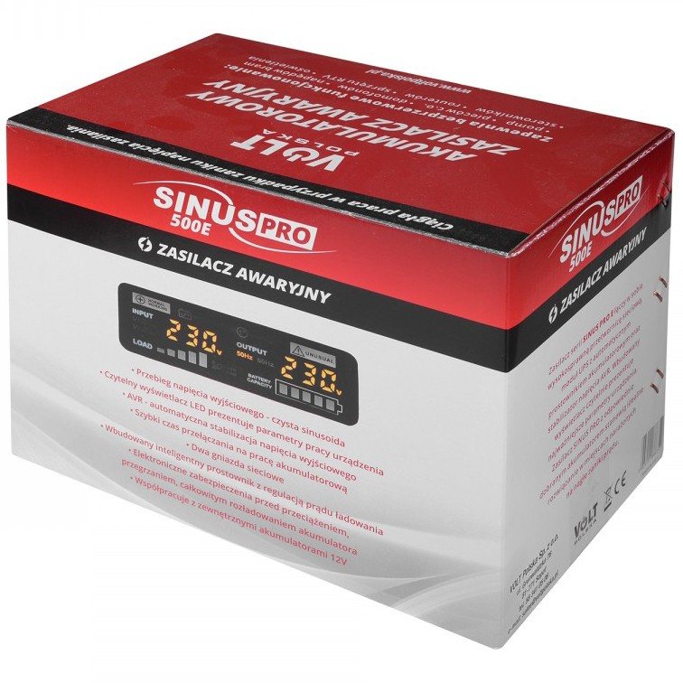 ДБЖ Volt Polska Sinus Pro 500 E, 350/500 Вт, 12V, (джерело безперебійного живлення, UPS) — фото 4