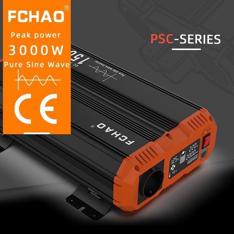 Інвертор синусоїдальний Fchao PSC-1500W, 12В (перетворювач напруги) — фото 5