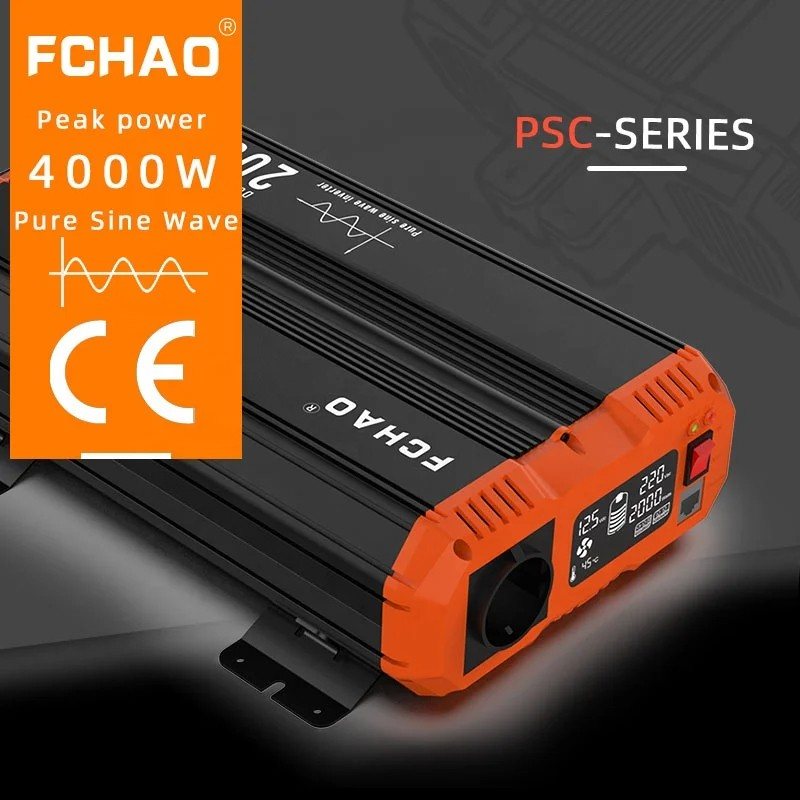 Інвертор синусоїдальний Fchao PSC-2000W, 12В (перетворювач напруги) — фото 4