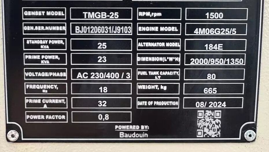 Дизельний генератор TMG Power TMGB-25 — фото 4