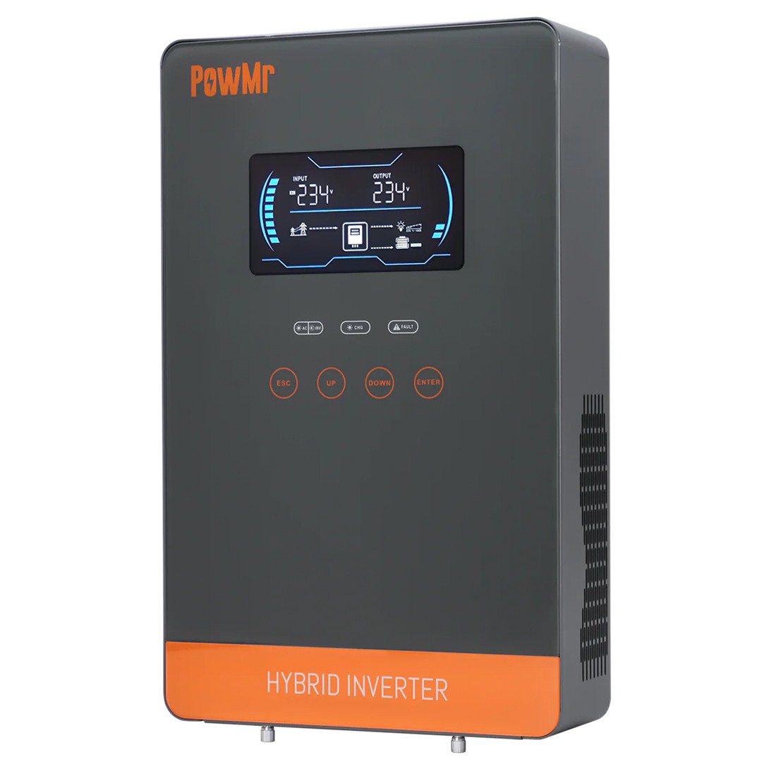 Гібридний інвертор Powmr POW-HVM4.5K-24V-P, 24 В, 4500 Вт (безперебійник, UPS, ДБЖ) — фото 2