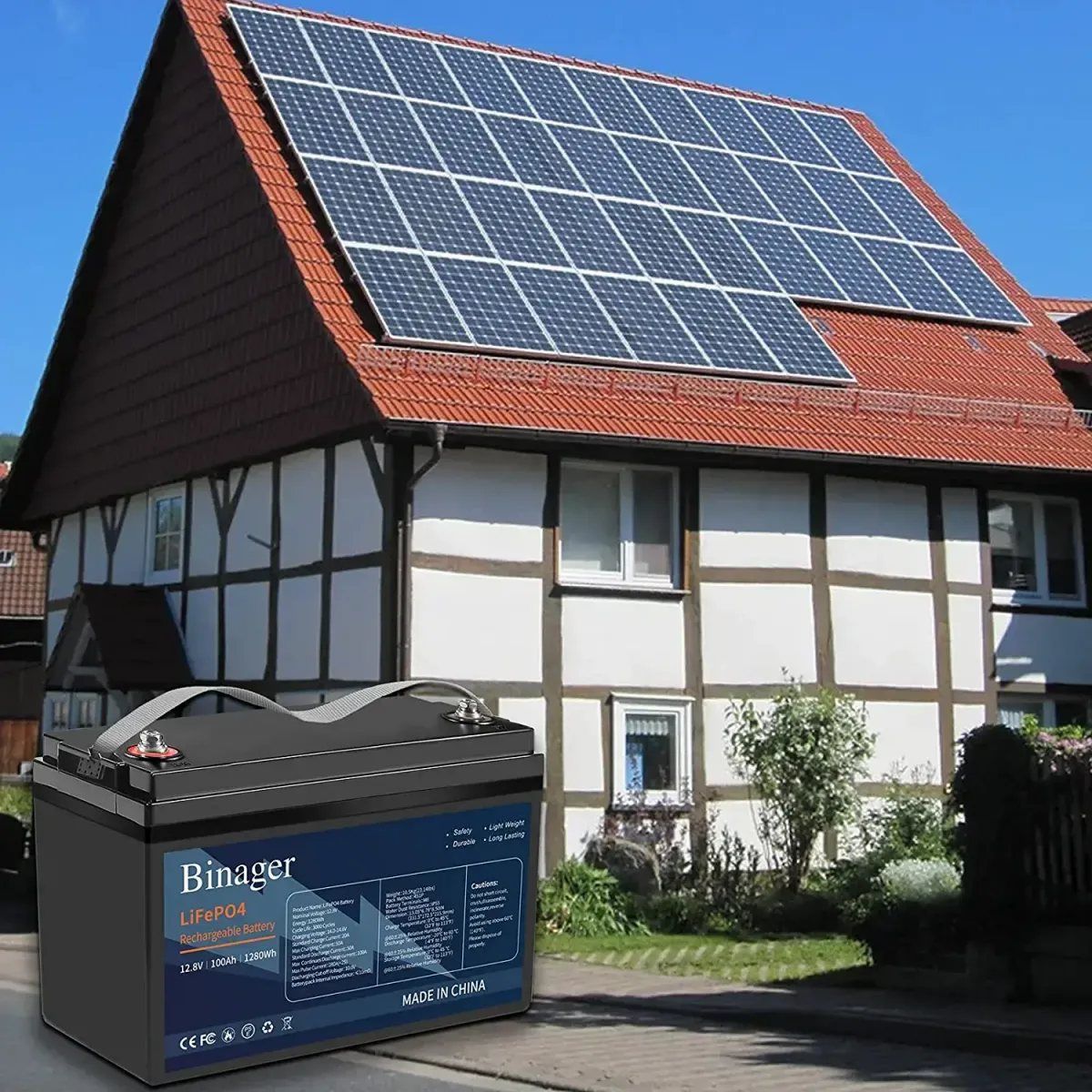 Акумулятор Binager LiFePO4 12,8V/100AH (1280W*h) (літій-залізо-фосфатний акумулятор для ДБЖ (UPS)) — фото 7